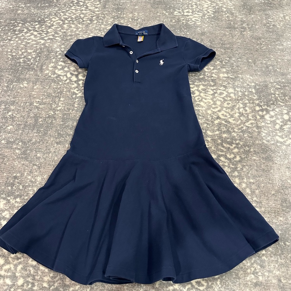 POLO RALPH LAUREN NAVY KIDS DRESS SIZE S/P 7 NWOT - Picture 2 of 6